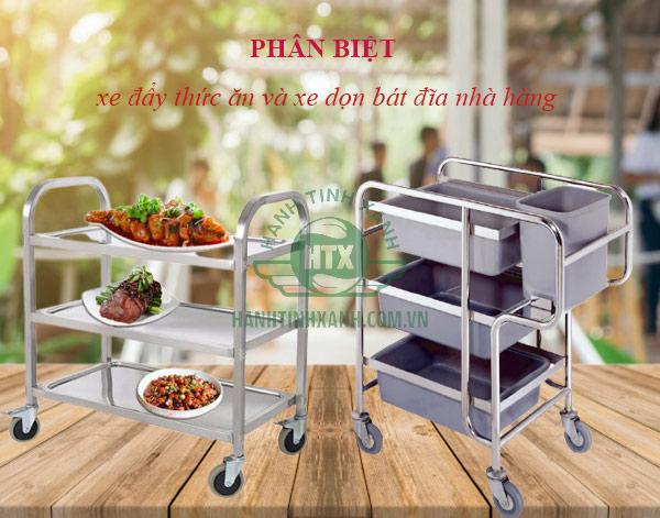 So sánh xe đẩy thức ăn và xe thu gom bát đĩa