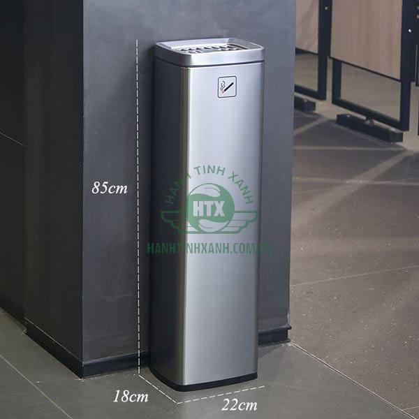 Kích thước trụ đứng gạt tàn inox cao cấp