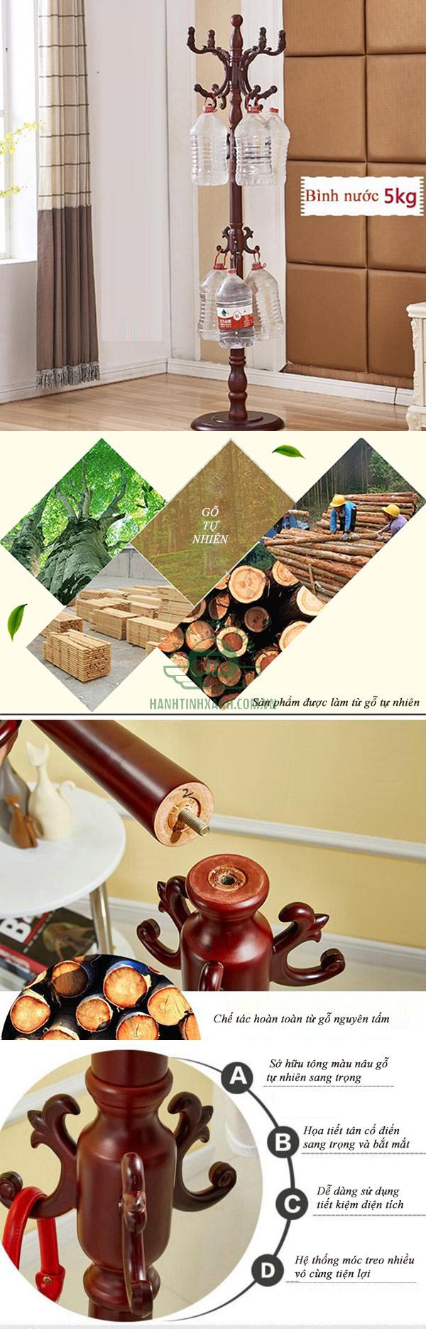 Đặc điểm mẫu cây treo chất liệu gỗ