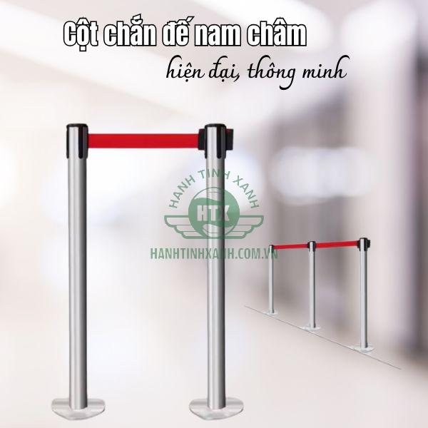 Mẫu cột phân làn mới nhất - cột chắn inox đế nam châm