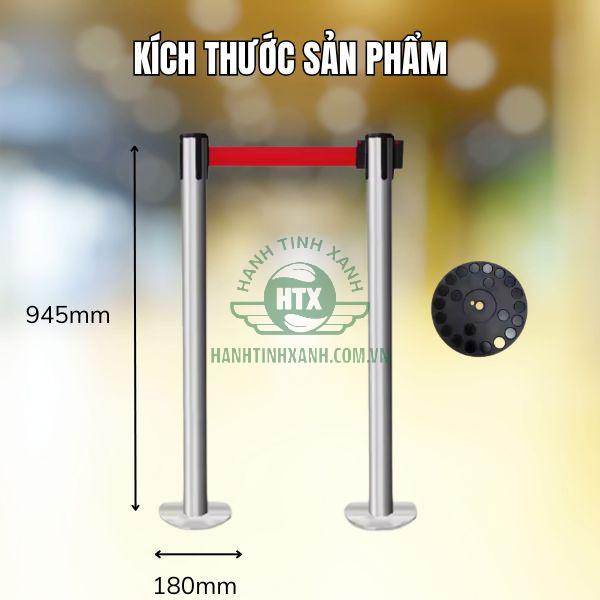 Tham khảo kích thước của cột chắn inox với đế từ tính