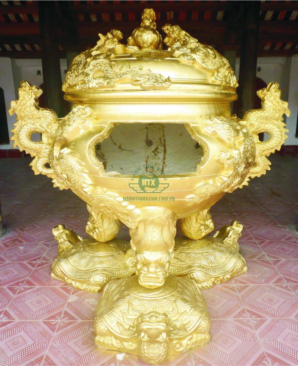 đỉnh hóa vàng thập long tranh châu đế cao cấp, được nhiều đình đền chùa sử  dụng