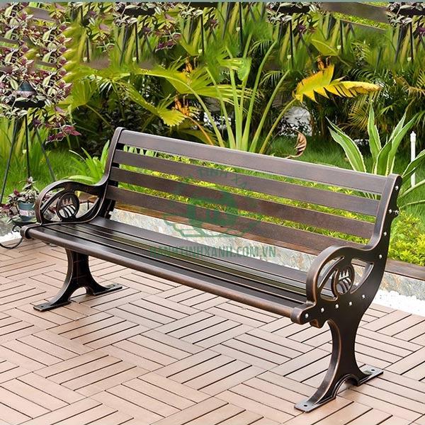 Ghế công viên nhôm đúc kiểu dáng đơn giản, hiện đại
