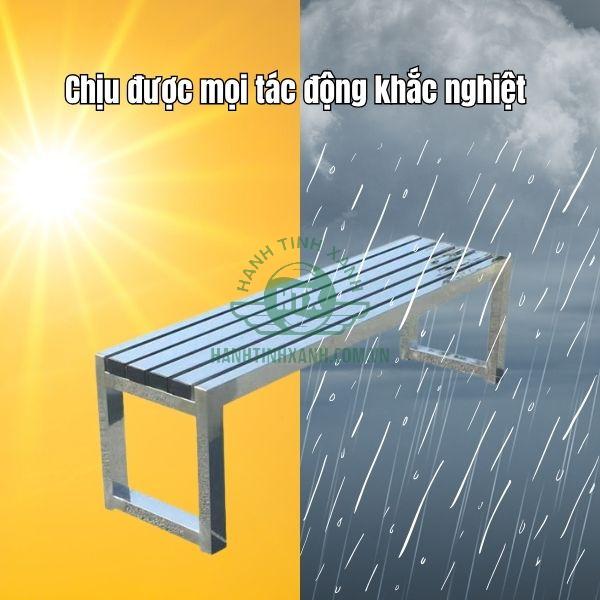 Ghế sản xuất từ inox nên chịu được mọi tác động xấu của thời tiết