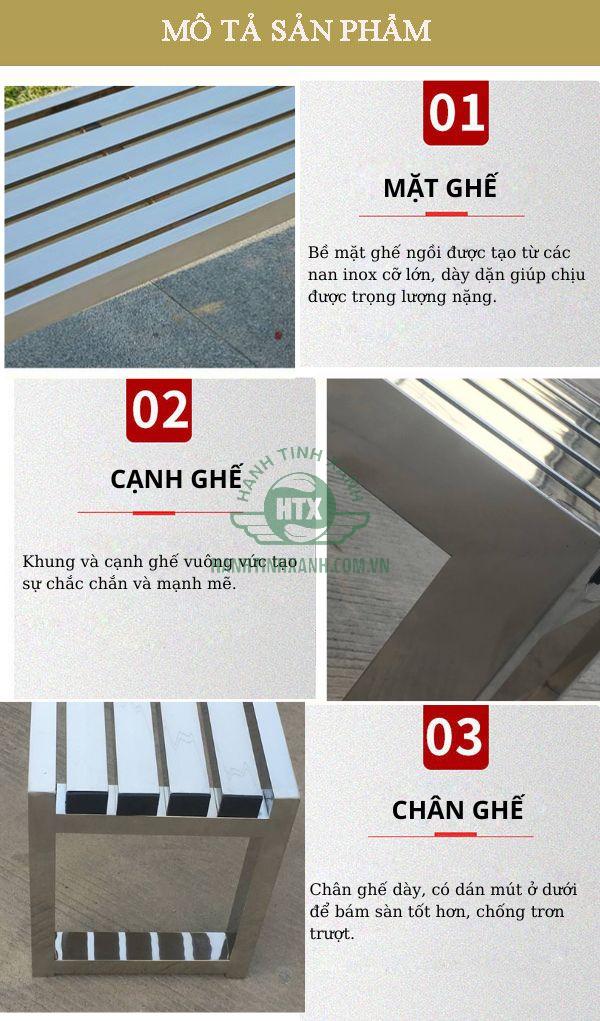 Đặc điểm thiết kế của ghế inox công viên ngoài trời