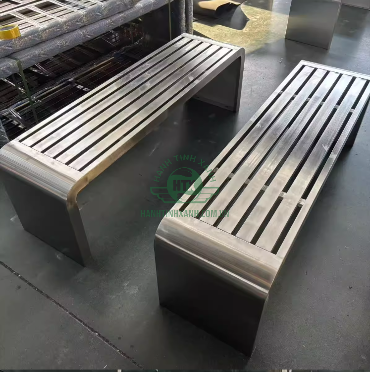 Hành Tinh Xanh có sẵn ghế công viên inox không tựa