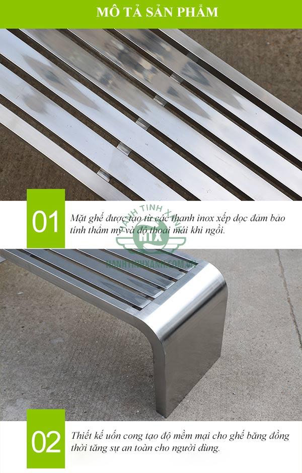 Tham khảo thêm các đặc điểm của ghế inox công viên không tựa