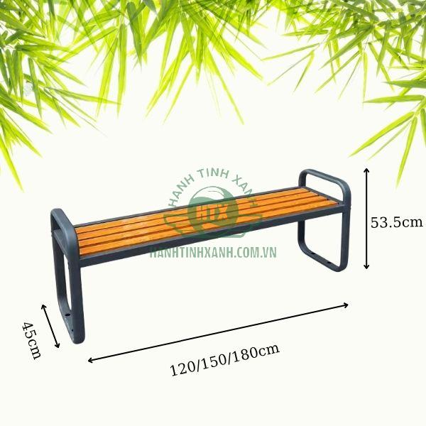 Chi tiết kích thước ghế băng công viên không tựa lưng