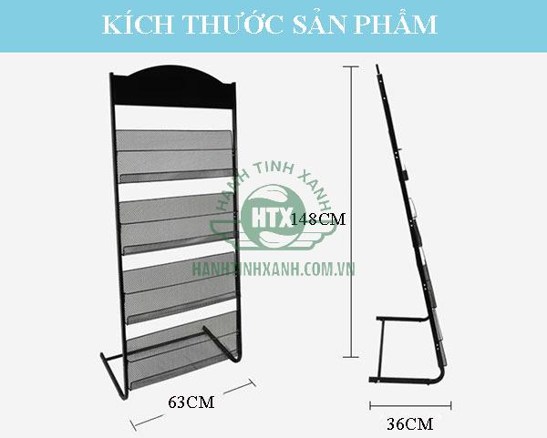 Kích thước kệ trưng bày tạp chí