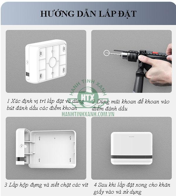 Cách lắp đặt hộp để giấy vệ sinh bằng vít cố định