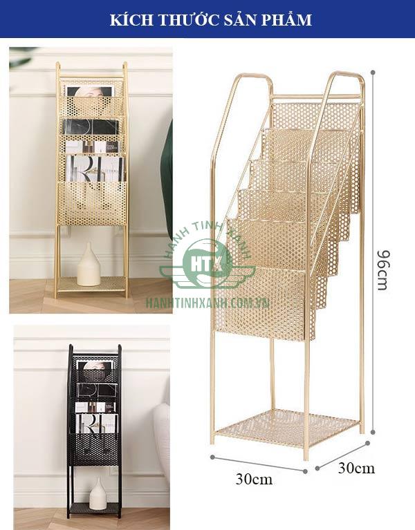Tham khảo kích thước, màu sắc kệ đựng tạp chí