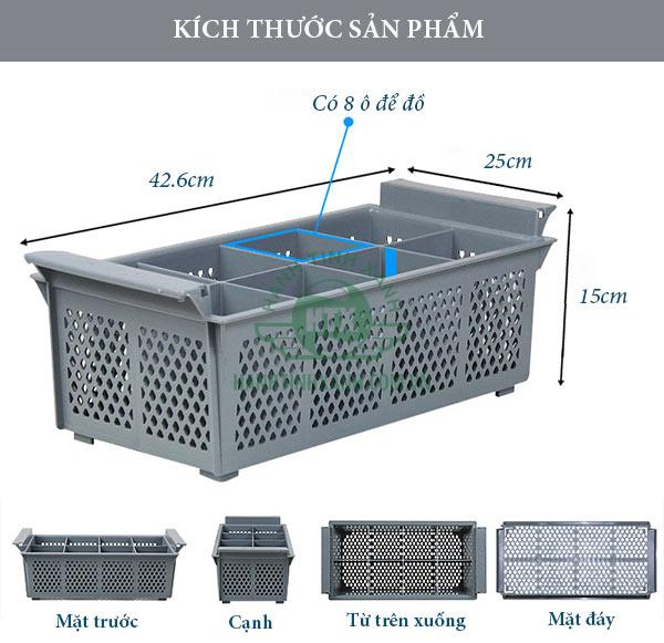 Tham khảo kích thước khay đựng thìa dĩa bằng nhựa