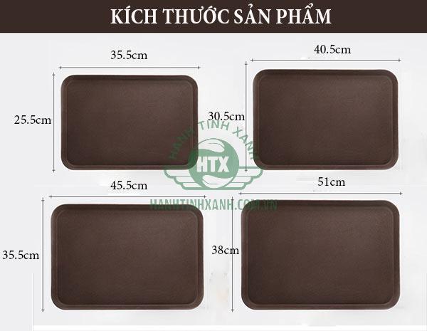 Kích thước khay chống trượt hình chữ nhật