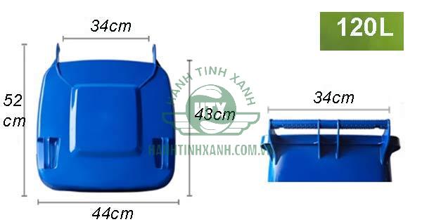 Kích thước nắp thùng rác 120L