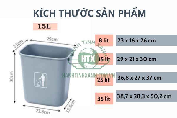 Tham khảo kích thước sọt nhựa đựng rác văn phòng