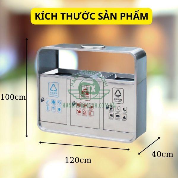 Tham khảo ngay kích thước thùng rác ngoài trời bằng inox