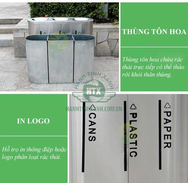Chi tiết đặc điểm từng bộ phận thùng phân loại rác 3 ngăn