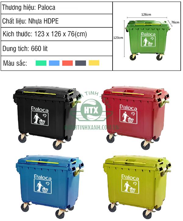 thùng rác công cộng 660l