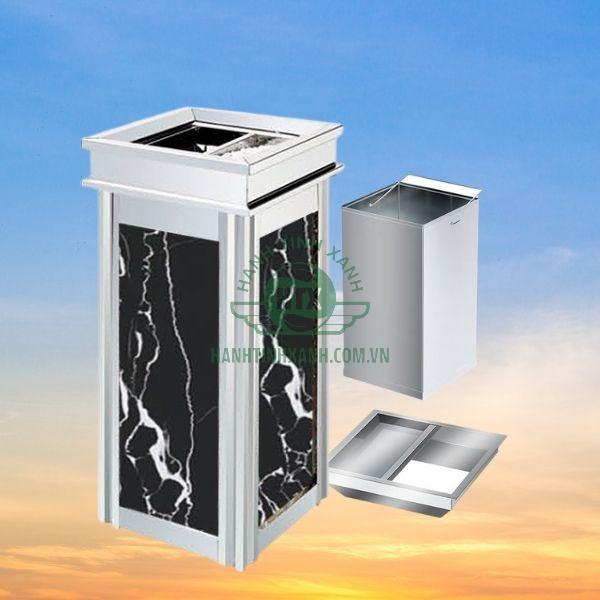 Các bộ phận cấu thành thùng rác đá