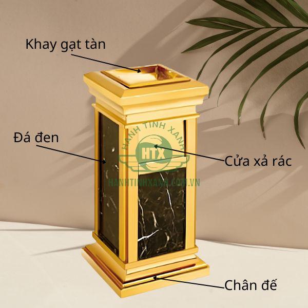 Cấu tạo các bộ phận của mẫu thùng rác đá 