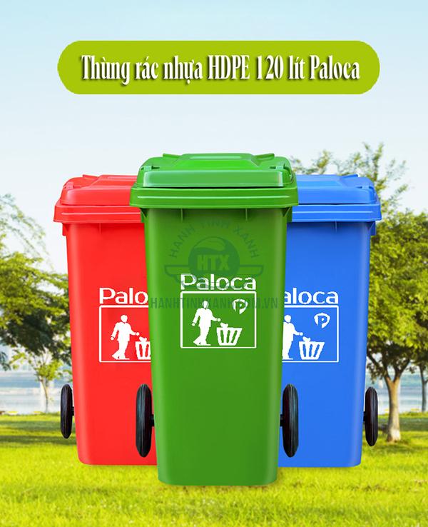 Thùng rác nhựa HDPE 120 lít thương hiệu Paloca