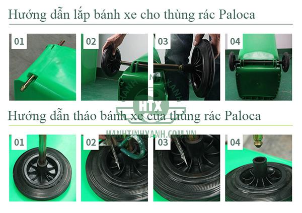 Thùng rác nhựa HDPE 120 lít thương hiệu Paloca