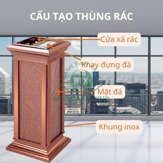 Các bộ phận cấu thành thùng rác hợp kim nhôm tiền sảnh