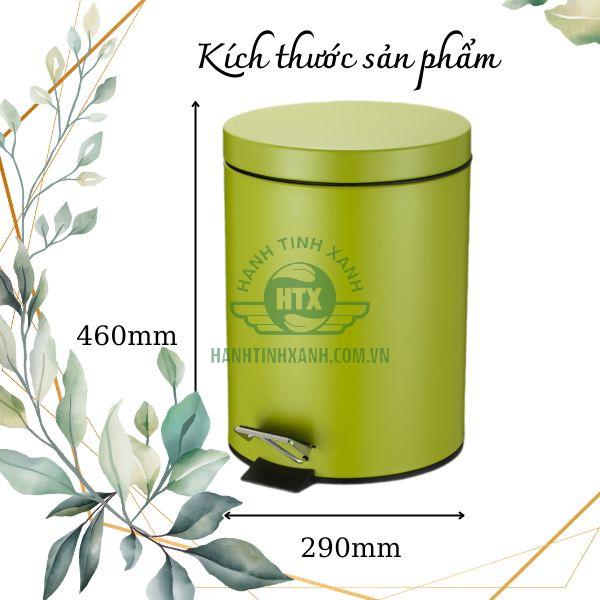 Chi tiết kích thước thùng rác inox đạp chân 