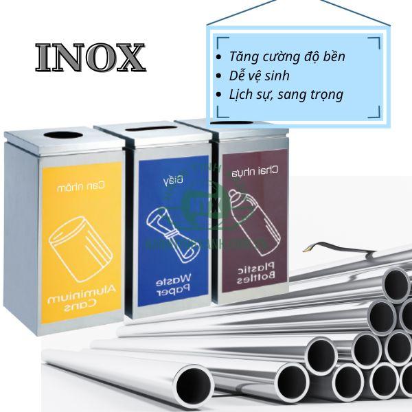 Thùng rác sản xuất từ Inox chất lượng cao