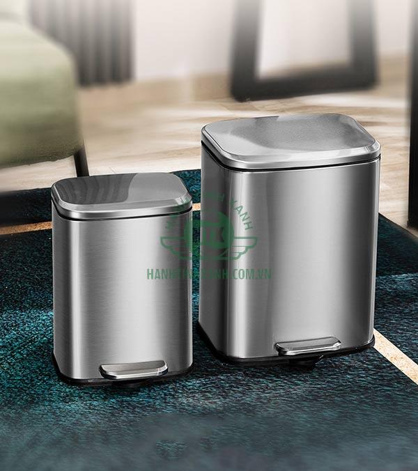 Thùng rác inox đập chân mẫu mới - phiên bản mới 2024