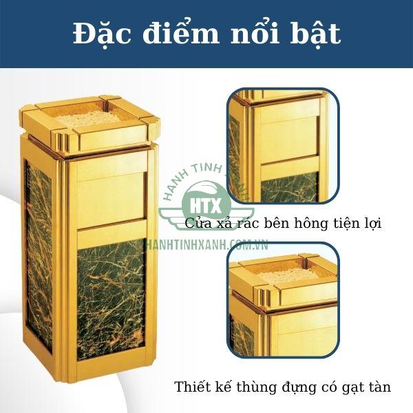 Các đặc điểm nổi bật của thùng rác đá đen có gạt tàn