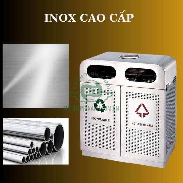 Thùng rác được chế tác từ dòng inox dày và tốt nhất