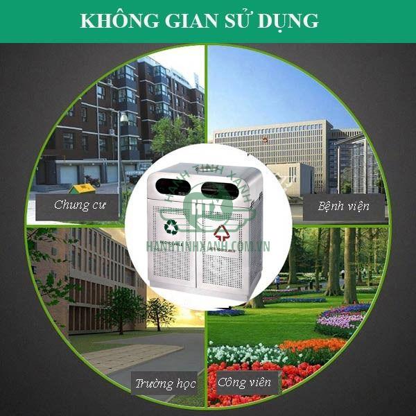 Thùng rác sử dụng phù hợp với mọi công viên ngoài trời