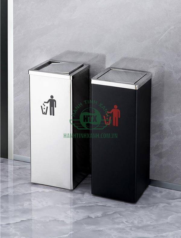Thùng rác vuông nắp bập bênh sang trọng