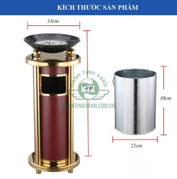 Kích thước thùng rác inox đặt sảnh