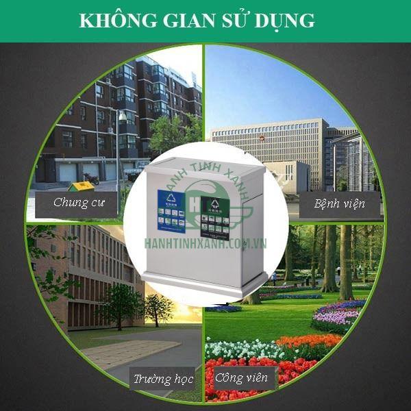 Mẫu thùng rác inox ngoài trời cao cấp