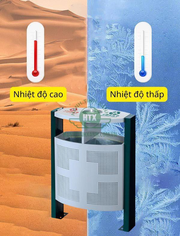 Thùng rác ngoài đường chống chịu tốt cả khi nóng lẫn khi lạnh