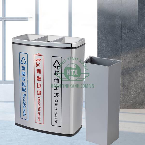 Thùng đựng rác trực tiếp bên trong bằng tôn hoa