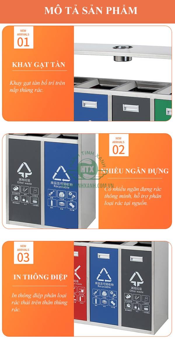 Tham khảo chi tiết đặc điểm thùng rác 4 ngăn