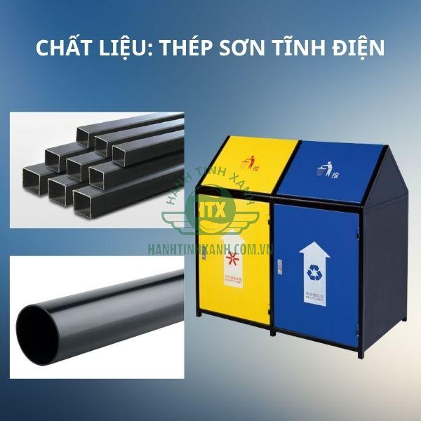 Thùng rác sản xuất hoàn toàn từ thép sơn tĩnh điện loại tốt