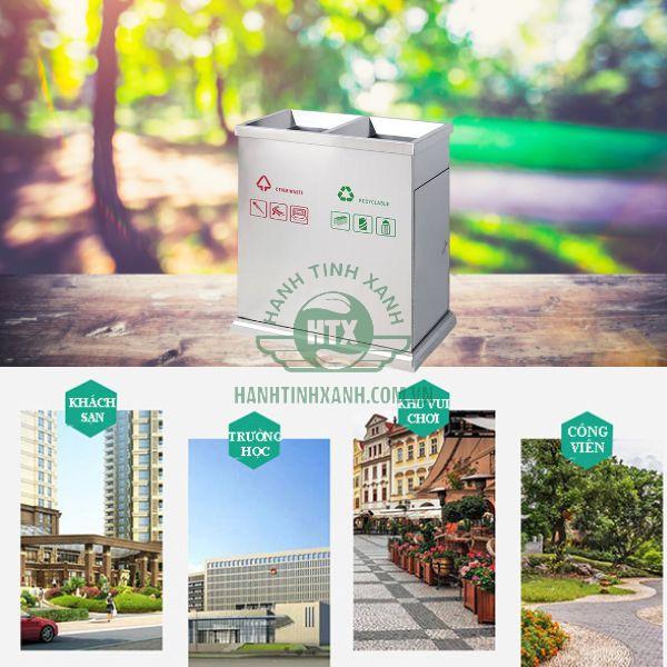 Mẫu thùng rác 2 ngăn phù hợp với nhiều không gian