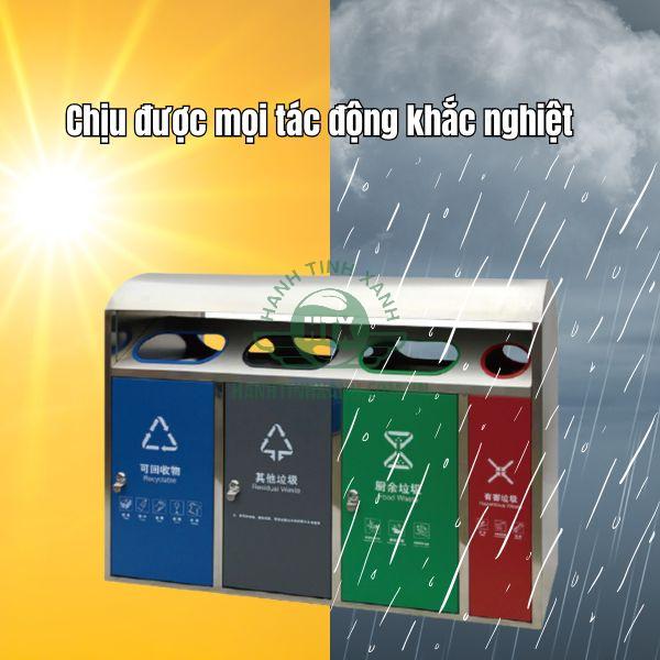 Thùng rác ngoài trời chịu mưa nắng tốt