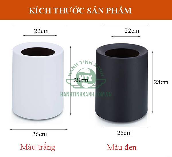 Tham khảo kích thước thùng rác nhựa 12l không nắp