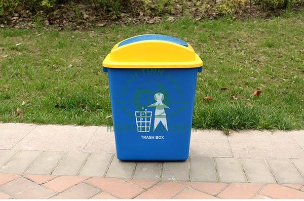 Hành Tinh Xanh bán thùng rác có nắp bập bênh nhựa 30 lít giá tốt