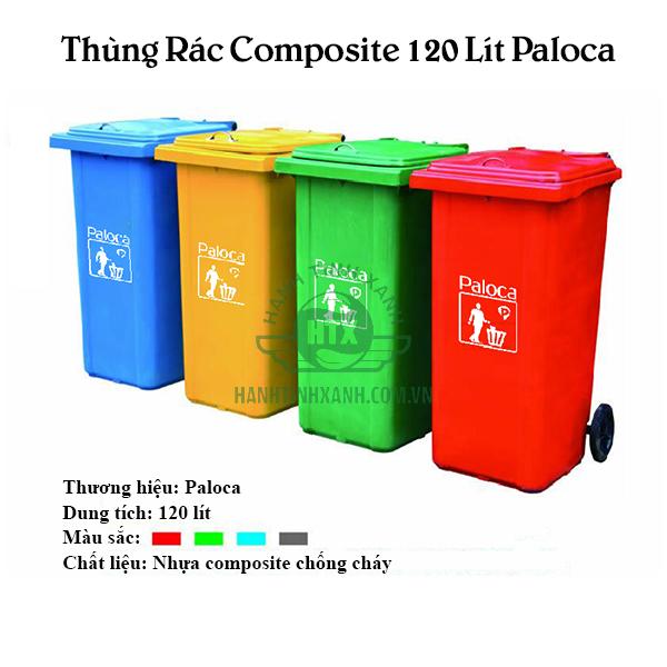 Thùng rác nhựa composite 120 lít