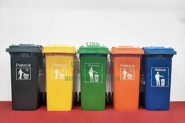 Thùng rác nhựa HDPE 120L đa dạng sắc màu