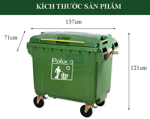 Kích thước thùng rác 660L