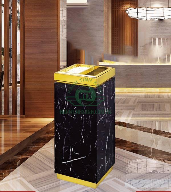 Mẫu thùng rác thép sơn giả vân đá hoa cương loại đẹp