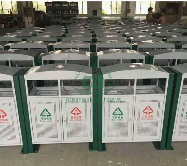 Hành Tinh Xanh luôn có sẵn mẫu thùng rác 2 ngăn bằng thép này