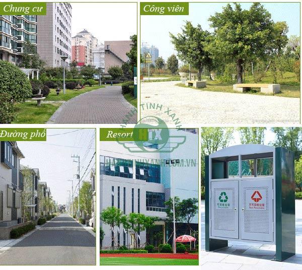 Mẫu thùng rác ngoài trời dùng tại các đô thị lớn